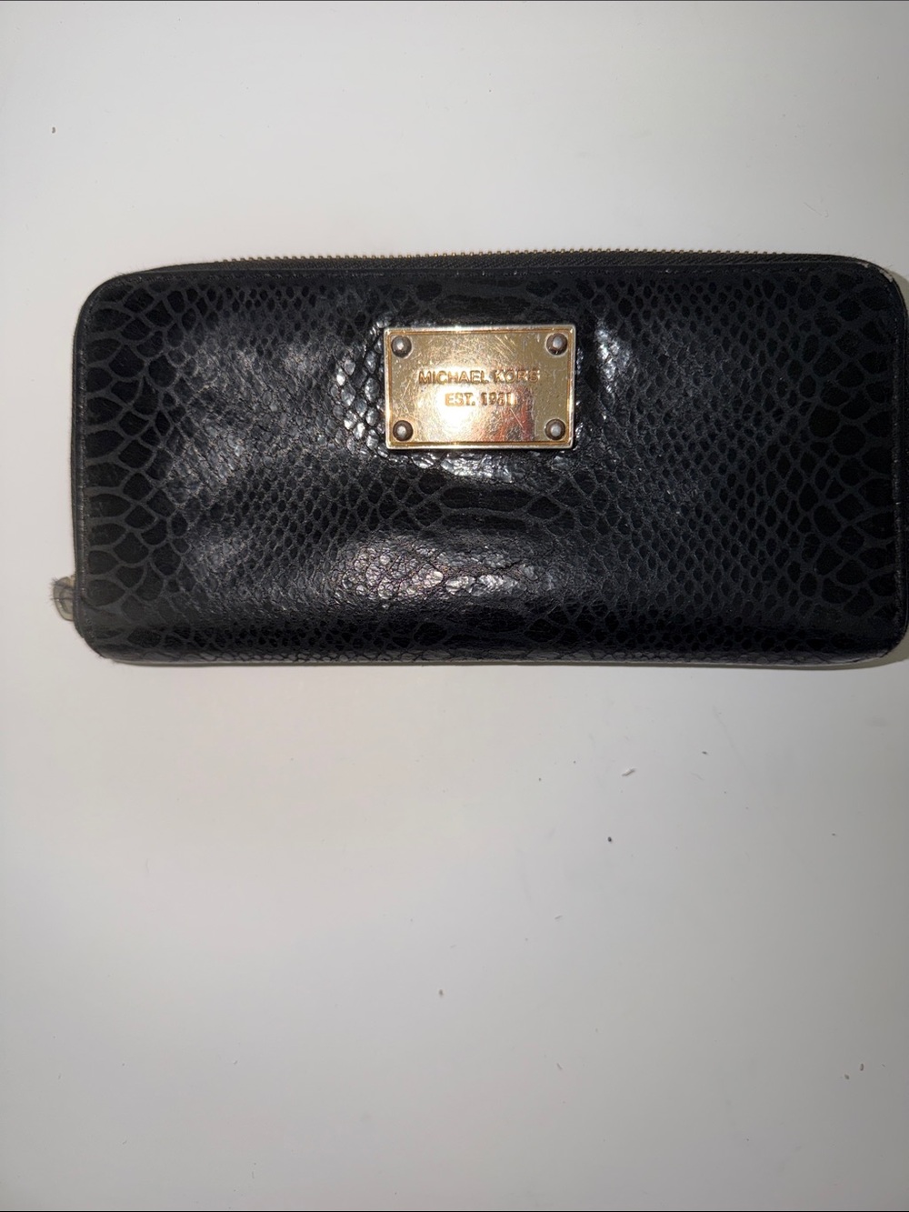 Michael Kors Taupe Snake-Print Shoulder Bag/ Black  Wallet Incuded - Picture 8 of 11